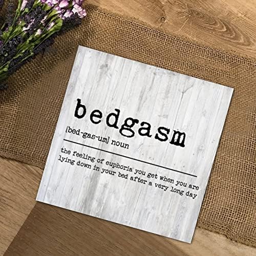 Definição de palavras de Bedgasm Significado Sinais de madeira Decoração de casa rústica Fazenda Tipográfica Placa