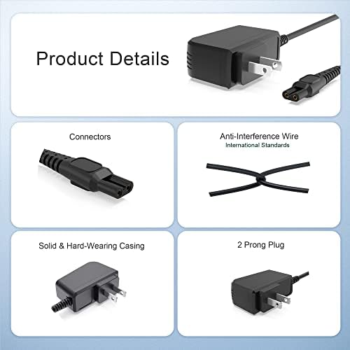 15V Shaver Charger Fit para Philips Norelco Oneblade QP6530/70 QP6520 QP6510 QP6550 RAZOR HQ8505 Adaptador de energia de substituição