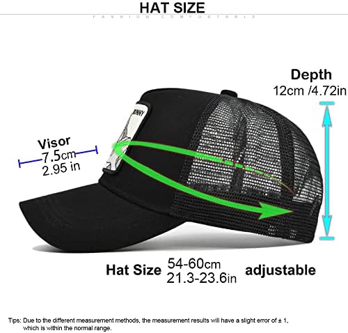 Chapéu de caminhoneiro Homens homens Mesh Mesh Baseball Snapback Cap/Animal Head Outdoor Baseball Hat para adultos