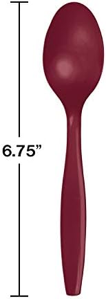 Conversão criativa da Borgonha Red Supplies de Party Spoons de Plástico Disponível, 7