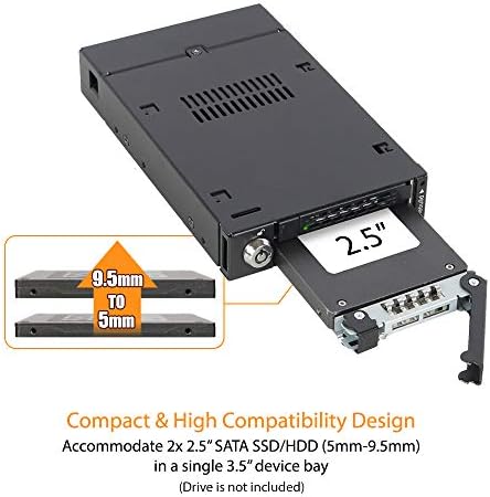 Dock gelado Full Metal Dual Bay RAID 2,5 ”SATA HDD & SSD Rack móvel para 3,5 Bay Drive |