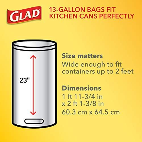 Sacos de lixo de cordão alto de força de força, sacos de lixo cinza de 13 galões para lata de lixo de cozinha alta,