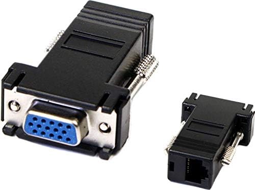 Extensor de traodina VGA sobre o adaptador Ethernet, VGA 15 pinos fêmea para LAN CAT5 CAT6 RJ45 Adaptador de rede feminino usado