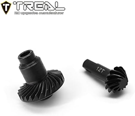 Treal Harden Steel Diff Ring & Pinion Conjunto 12T/24T Compatível com 1/18 trx4m