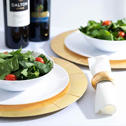 Plasticpro [16 oz 20 contagem] Boldes de parque de plástico brancos tigelas de festa premium pratos de mesa descartáveis ​​elegantes