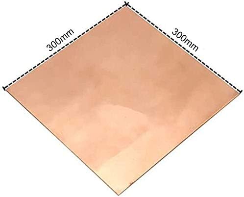 Folha de cobre de folha de cobre de placa de latão Umky, adequado para solda e braz 300mm x 300 mm, 300 mm x 300 mm x 2mm de folha de metal