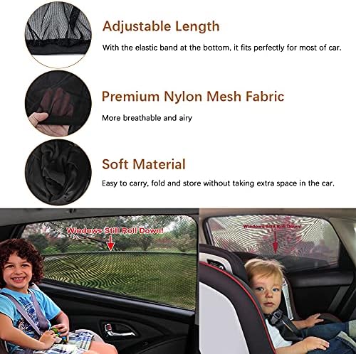 Goldflower Car Window Shade, 2 Pack Car Back Window Sun Shade e Privacy Protect para crianças adultos para crianças, design