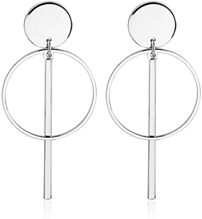 Brincos de argola de círculo duplo geométrico de Maloyanve para mulheres meninas minimalistas de ouro minimalista banhado redondo