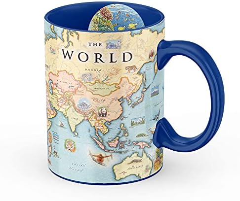 XPlorer mapeia o mapa mundial de caneca de cerâmica xícara de café, chá, cacau, chocolate quente, canecas de bebida e bebidas geladas,