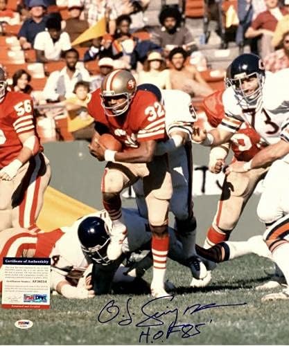 OJ Simpson assinou 16x20 foto s.f. 49ers PSA AF36554 com inscrição - fotos autografadas da NFL