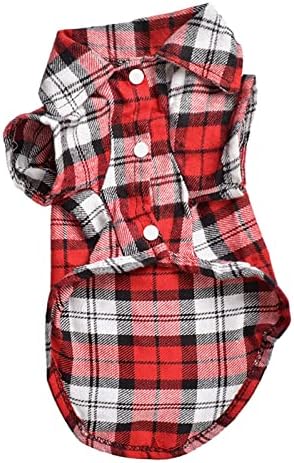Honprad Roupos de cachorro pequenos feminino inverno 3 cores moda de estimação camisa xadrez de casacos de cachorro