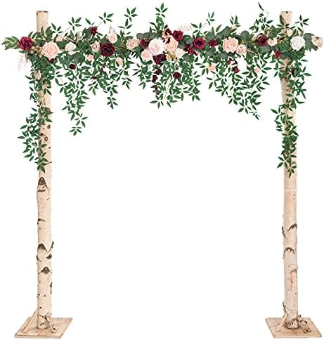 Momento de Ling, 6,5 pés de pano de fundo, guirlanda floral com trepadeiras penduradas para cerimônia de arco de casamento e decoração de arranjo floral de pano de fundo da recepção | Marsala