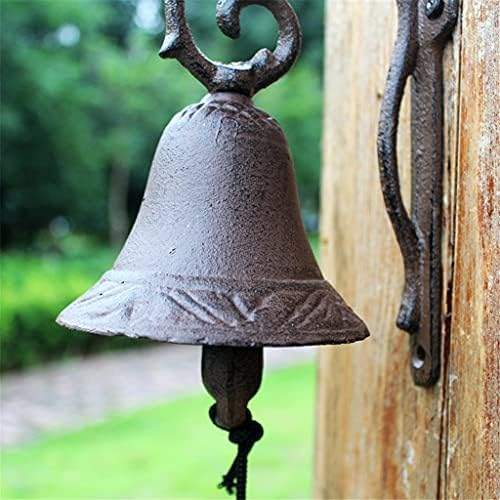 Mfchy Ferro fundido parede montada sino rústico manobrar a campainha da campainha da campainha europeia decoração de jardim