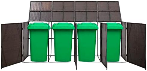 vidaxl triplo wheelie bin galpão externo parque de parque de lixo de lixo da caixa de lixo da caixa de lixo antracite 90,2 x30.7