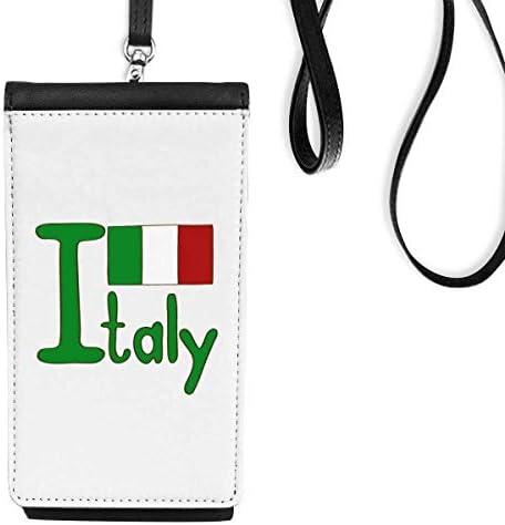 Itália Bandeira Nacional Green Padrão Green Phone Cartlet Bolsa pendurada bolsa móvel preta bolso preto
