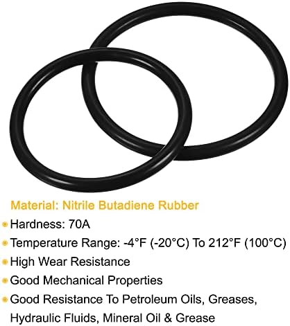 Meccanixity nitrile borracha O-rings 60mm 70mm od 50mm 60mm Id 5mm de vedação de espessura junta, preto 10in1 conjunto