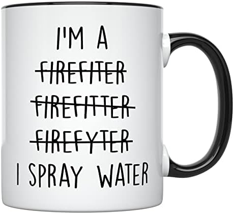 Younique Designs caneca de bombeiro, 11 oz, presentes de bombeiros para homens, xícaras engraçadas de bombeiros, xícara