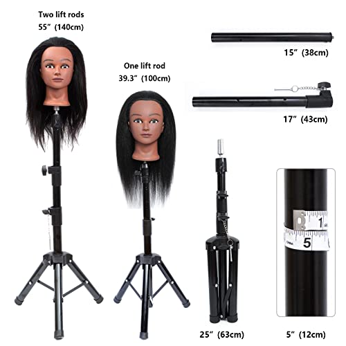 Lihui Wig Stand Tripé Tripé 55 polegadas Ponto de peruca Pranco de tripé mannequin Stand Ajuste do tripé ajustável Stand para tela de