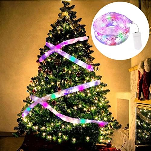 Luzes da árvore de Natal, 6,5 pés/20 LEDs decors de fita Luzes de cortina de cortina de lâmpada de lâmpada de casas de festa de fosca de natal, 6,5 pés/20 led_multicolor, tamanho único