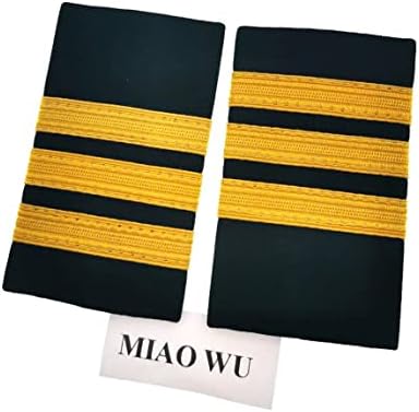 1 par de barras uniformes piloto de companhias aéreas ePaulets Capitão tábuas de ombro Insignia Sliders Sliders de cosplay Epaulette