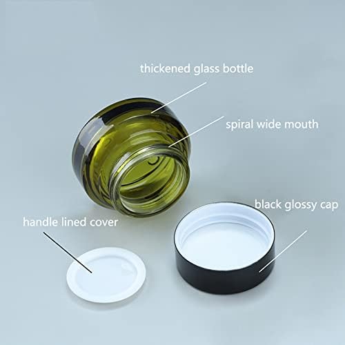 Qixivcom 1oz de ombro inclinado de vidro verde -verde vazio jarro vazio 30 ml aromaterapia