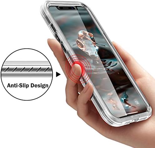 OMIO para iPhone 12 Pro Max Case com protetor de tela integrado 360 Caixa de telefone protetora completa para iPhone 12 Pro Max, capa robusta anti-arranhada à prova de choque pesada para iPhone 12 Pro Max-limpo.
