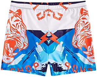 WDIRARARA HOMEN's Tiger Letter Print Shorts elásticos da cintura shorts colorido de colorido shorts de natação