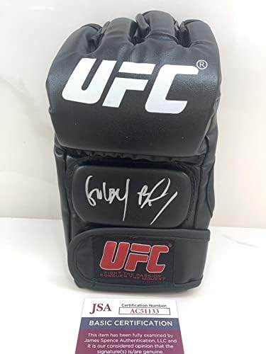 Gilbert Burns Autografado Mão Assinada UFC Glove JSA Cert 3 - luvas de UFC autografadas