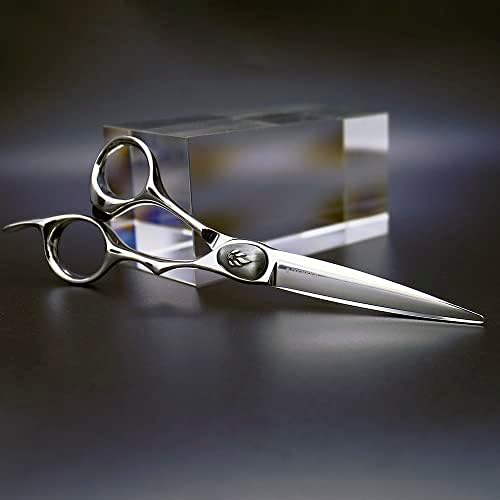 Aolanduo Barber Scissor-Design de deslocamento nítido, usando tesoura de corte de cabelo de aço inoxidável VG10 para estilistas de salão-Motivo liso artesanato fino barbeiro tesouras