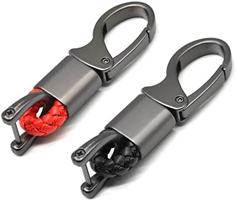 Chave do carro Eyanbis FOB Keychains Titular de couro Chain Sturdy Metal com D-ring para homens e mulheres 2 pacote, 1 pacote