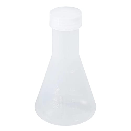 Adamas-beta 250ml Erlenmeyer Flask Plastic Science Lab Falando Flask com Cap Bocal estreito Riço de Riço Flato