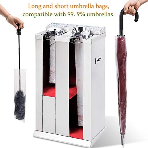 Máquina de bagagem de guarda -chuva automática de aço inoxidável, máquina de ensacamento de guarda -chuva de cabeça dupla, balde de armazenamento de guarda -chuva de guarda -chuva, branco