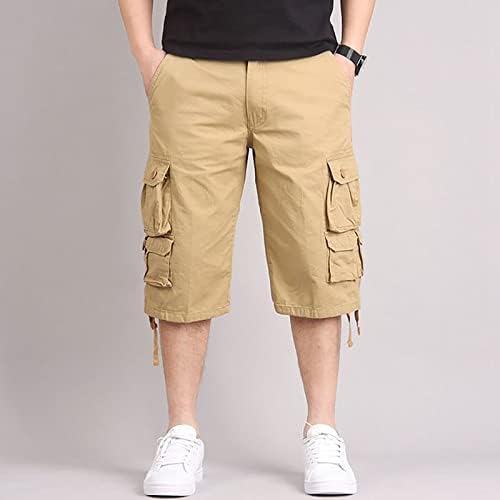 Ymosrh masculino masculino Moda Casual da cintura média bolsos de cor sólidos