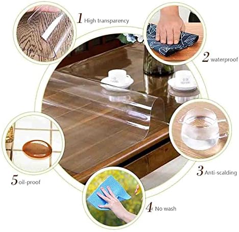 Protetor de toalha de mesa de vinil clara personalizada Protetor à prova d'água/retangular à prova de óleo Tampa
