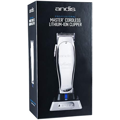 Andis Professional Master Cordless Lithium -Ion Clipper - Faciado com Brush de Blade Beauwis