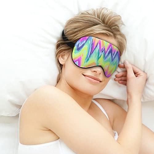 Rainbow Chevron Tie Dye Máscaras para olhos macios com cinta ajustável confortável com cegueira confortável para dormir