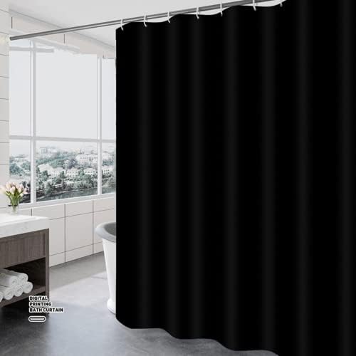 Dearartbath Black Shower Curtain Liner for Bathrow, 72 '' * 72''in Fabric chuveiro Curta