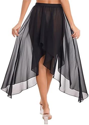 Ranrann Women Girls Sheer Chiffon Ballet Dance Skirt Skirt Skirt Split Split