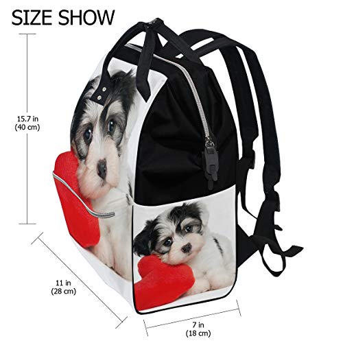 Cão da mochila da bolsa de fraldas de colourlife com bolsas de fraldas de bolsa de mochila de coração vermelho