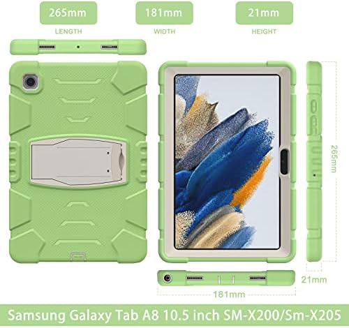 Tablet PC Case de choque à prova de choque compatível com o Samsung Galaxy Tab A8 10,5 polegadas 2021 Caso Caso Caso de serviço pesado TPU Caixa de comprimido de corpo inteiro de corpo inteiro com mangas de proteção de kickstand (cor (cor