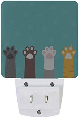 Joyprint liderado Night Light Light Animal Cat Paw Print, Auto Senor Dusk To Dawn Night Light Plug -in para crianças garotas