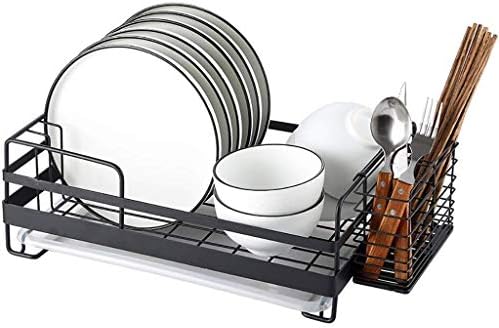 Jahh prato rack - Deluxe cromado de aço cromado rack com talheres rack de secagem de pratos de grande capacidade