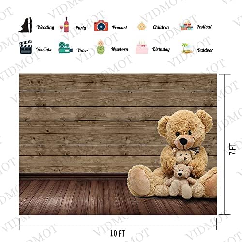 Vidmot Wooden Board Toy Urso Cenário de Urso para Tabela de Bolo Decoração de Recurso 10x7ft Decorações de Baby Shower Decorações de Aniversário da Criança Photography Props BJLSVV875