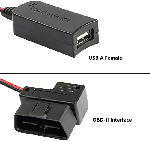 Sinloon OBD Power Cable para câmera DASH, 12V-30V a 5V, OBD para USB Um cabo de degrau de energia, fácil instalação em