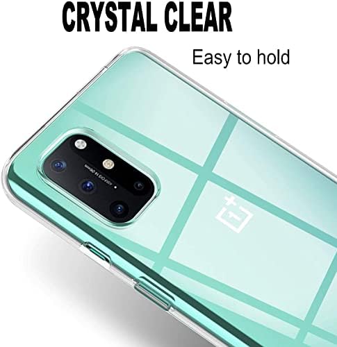 E'Qitayo Crystal Clear projetado para capa de caixa OnePlus 8T, capa traseira de 1,2 mm de espessura, tampa flexível de silicone, capa de choque de silicone suave e leve e leve