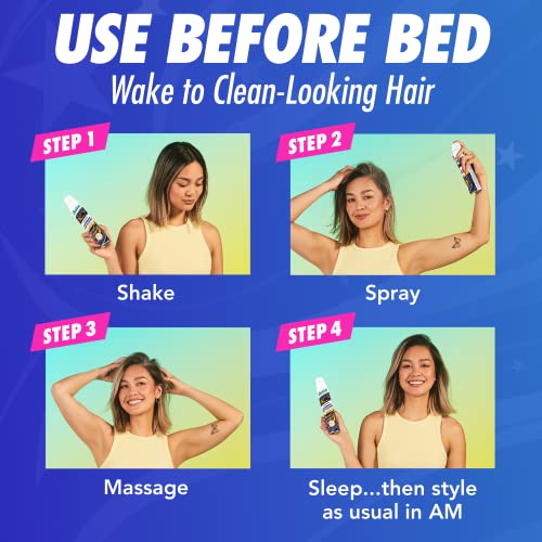 Batiste durante a noite Limpeza Deep 200ml, Leave-in Deep Cleansing Shampoo seco para uso durante a noite, absorve óleo para cabelos frescos limpos durante a noite durante a noite