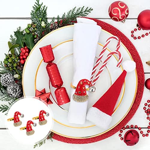 Veemoon Santa Clause Hat 3pcs de Natal anel de guardana