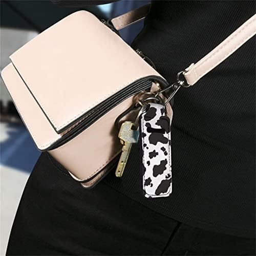 Buybai Chapstick Holder Keychain Bulk Lipstick Holder Case Bolsa Lip Bolsa para Facil Carry Tecking Sleeve com Clipe de Metal