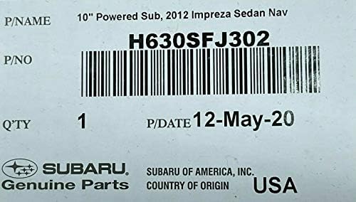 Subaru 2015-2021 WRX STI 2012-2015 Impreza Sedan 10 'Subwoofer H630SFJ302 Non Harmon Kardon
