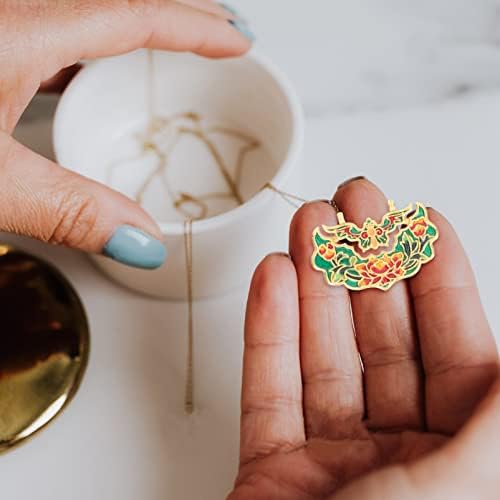 Colar de colar de jade natural colar de colar de pingente para mulheres Ruyi Formulário de trava embelezada com esmalte de jóias pendentes